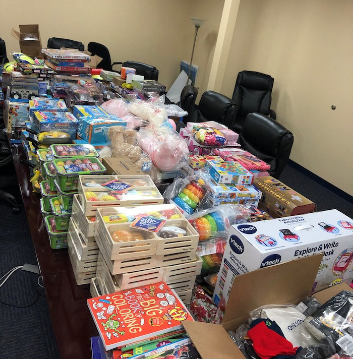 Photo by Lee Ferris
Some of the donations from the Mount Saint Mary College community to Newburgh families in need. Since this photo was taken on November 25, the college community has increased their donations to more than 650 toys.